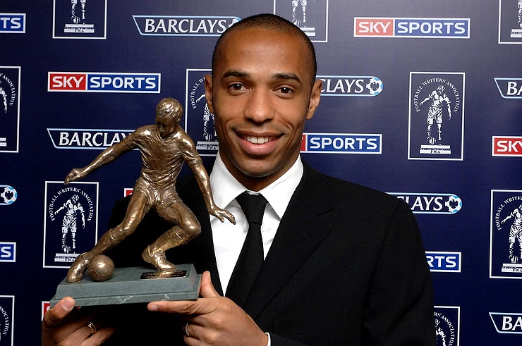 Footballer Thierry Henry attends a photocall to announce his